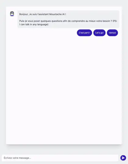 Démonstration : l'agent propose des boutons de réponse adaptés à la conversation